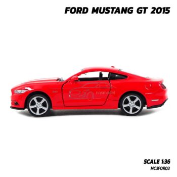 โมเดลรถมัสแตง FORD MUSTANG GT 2015 สีแดงคาดลาย (1:36) รถเหล็กโมเดล ผลิตโดย RMZ City