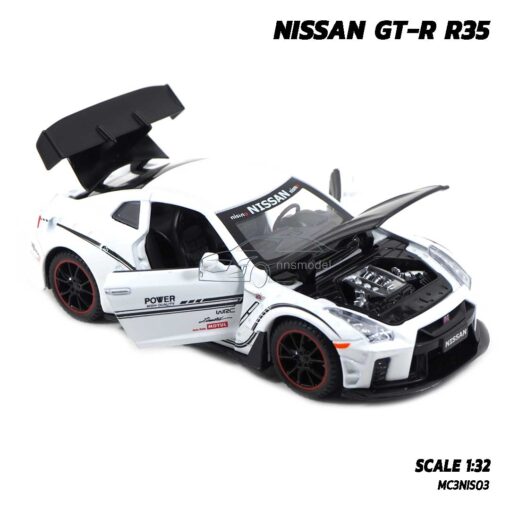 โมเดลรถยนต์ NISSAN GT-R R35 (1:32) โมเดลซุปเปอร์คาร์ นิสสัน จีทีอาร์ สีขาว เปิดประตูซ้ายขวาได้
