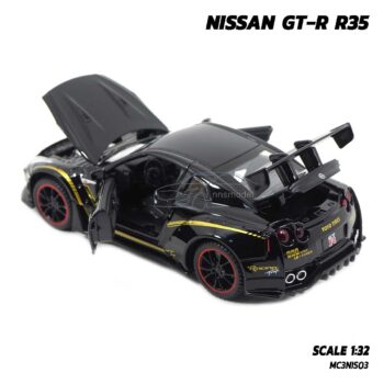โมเดลรถยนต์ NISSAN GT-R R35 (1:32) โมเดลซุปเปอร์คาร์ นิสสัน จีทีอาร์ สีดำ เปิดฝากระโปรงท้ายรถได้