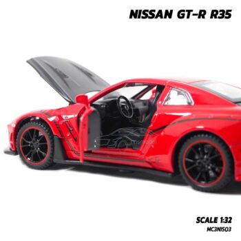 โมเดลรถยนต์ NISSAN GT-R R35 (1:32) Supercar Model นิสสัน จีทีอาร์ สีแดง ภายในรถจำลองสมจริง