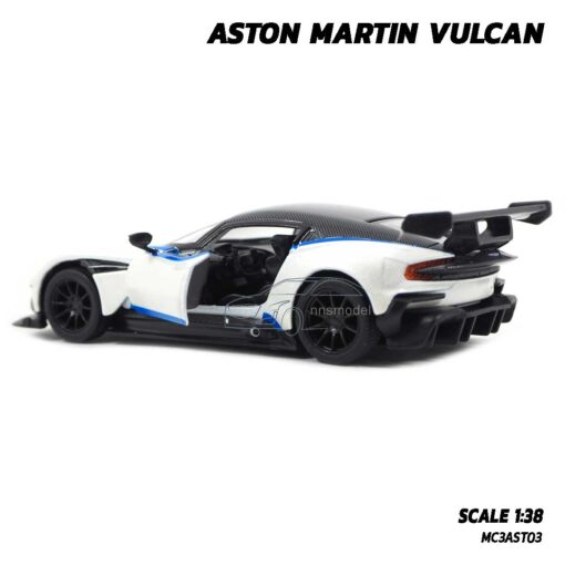 โมเดลรถสปอร์ต ASTON MARTIN VULCAN สีขาวลายแต่ง (1:38) รถเหล็กจำลองเหมือนจริง