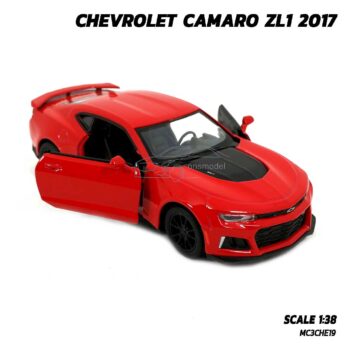 โมเดลรถเหล็ก CHEVROLET CAMARO ZL1 2017 สีแดง (1:38) รถโมเดลจำลอง เปิดประตูซ้ายขวาได้