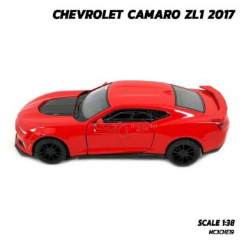 โมเดลรถเหล็ก CHEVROLET CAMARO ZL1 2017 สีแดง (1:38) รถโมเดลจำลอง ดึงปล่อยรถวิ่งได้
