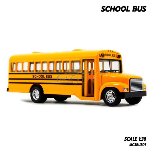 โมเดลรถเหล็ก รถโรงเรียน School Bus โมเดลรถบัส รถเหล็กจำลองเหมือนจริง