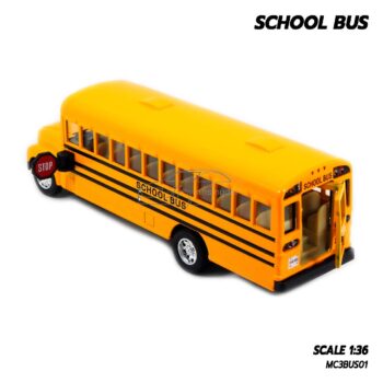 โมเดลรถเหล็ก รถโรงเรียน School Bus โมเดลรถบัส มีลานดึงปล่อยวิ่งได้