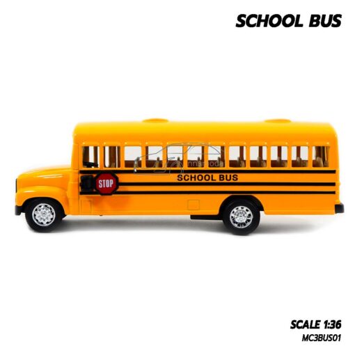 โมเดลรถเหล็ก รถโรงเรียน School Bus โมเดลรถบัส มีลานดึงปล่อยวิ่งได้ โมเดลประกอบสำเร็จ พร้อมตั้งโชว์