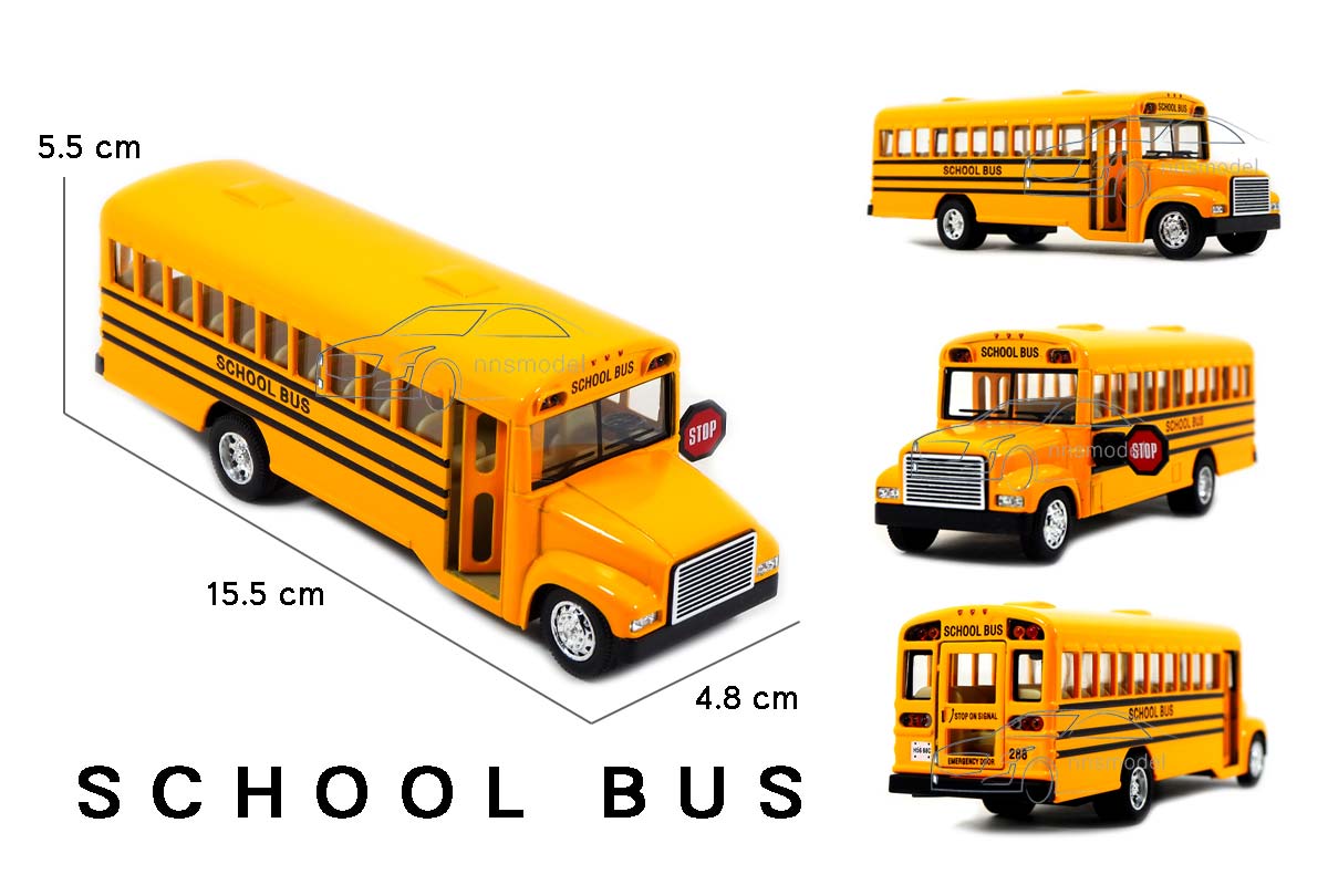 โมเดลรถเหล็ก รถโรงเรียน School Bus โมเดลรถบัส ความยาว 15.5 cm