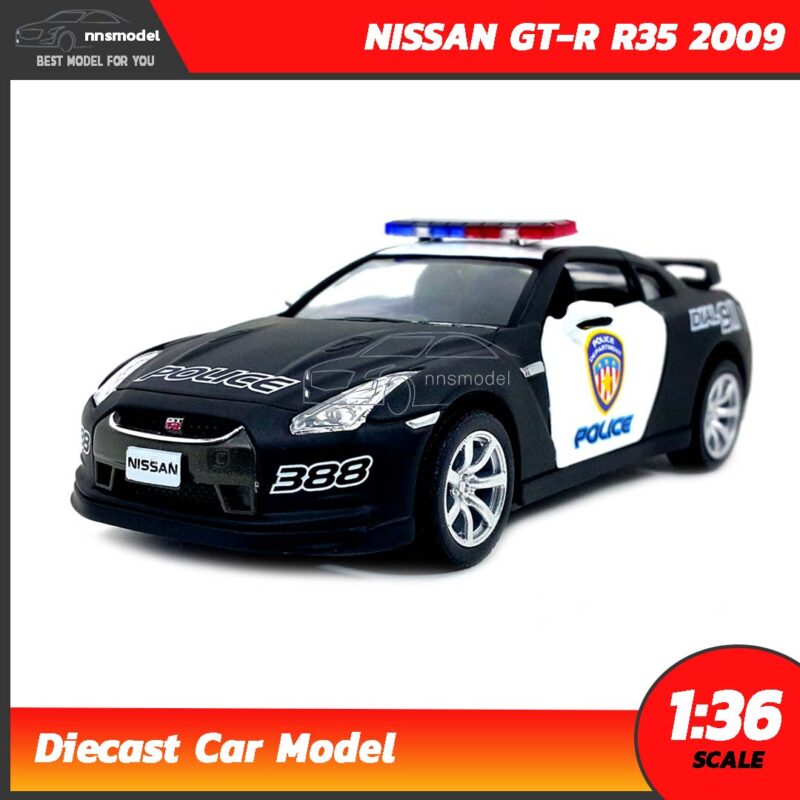 โมเดลรถตำรวจ NISSAN GTR R35 2009 POLICE (Scale 1:36)