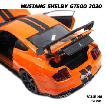 โมเดลมัสแตง MUSTANG SHELBY GT500 2020 สีส้มดำ (1:18) โมเดลประกอบสำเร็จ พร้อมตั้งโชว์