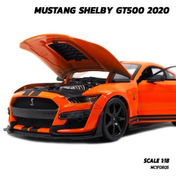 โมเดลมัสแตง MUSTANG SHELBY GT500 2020 สีส้มดำ (1:18) โมเดลมัสแตงจำลองสมจริง