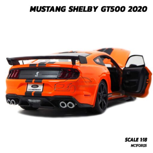โมเดลมัสแตง MUSTANG SHELBY GT500 2020 สีส้มดำ (1:18) โมเดลมัสแตงจำลองสมจริง ของสะสม Maisto