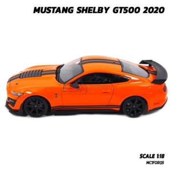 โมเดลมัสแตง MUSTANG SHELBY GT500 2020 สีส้มดำ (1:18) model รถมัสแตง พร้อมตั้งโชว์