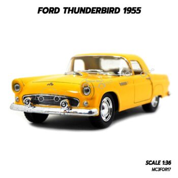 โมเดลรถคลาสสิค FORD THUNDERBIRD 1955 สีเหลือง (Scale 1:36) รถเหล็กโมเดล ของสะสม Kinsmart