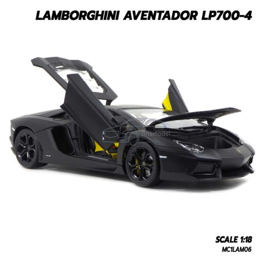โมเดลรถ LAMBORGHINI AVENTADOR LP700-4 สีดำด้าน (Scale 1:18) lambo models รุ่นขายดี