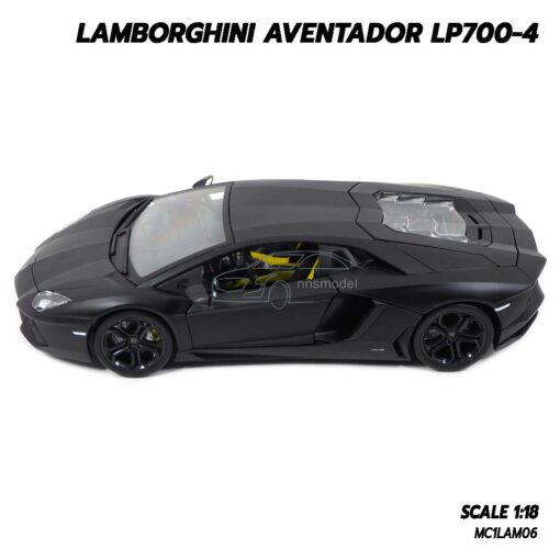 โมเดลรถ LAMBORGHINI AVENTADOR LP700-4 สีดำด้าน (Scale 1:18) lambo models โมเดลรถสะสม Bburago