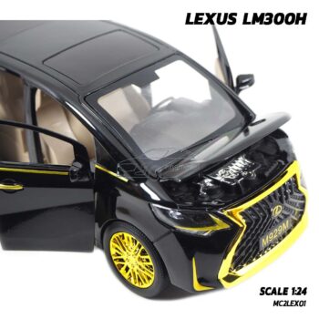 โมเดลรถ LEXUS LM300H สีดำทอง (1:24) รถเหล็กโมเดล เครื่องยนต์จำลองสมจริง