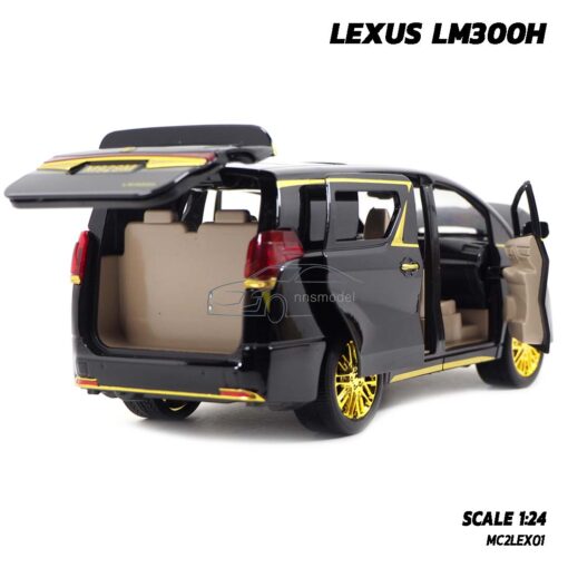 โมเดลรถ LEXUS LM300H สีดำทอง (1:24) รถเหล็กโมเดล ประกอบสำเร็จ พร้อมตั้งโชว์