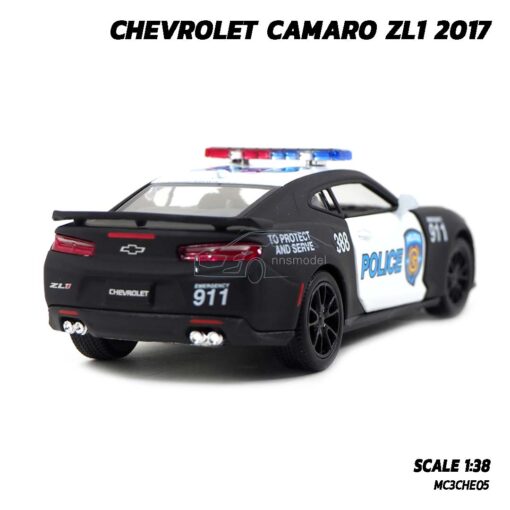 โมเดลรถตำรวจ CHEVROLET CAMARO ZL1 2017 สีดำ (1:38) รถเหล็กโมเดล ประกอบสำเร็จ