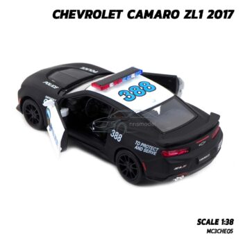 โมเดลรถตำรวจ CHEVROLET CAMARO ZL1 2017 สีดำ (1:38) รถเหล็กโมเดล มีลานวิ่งได้