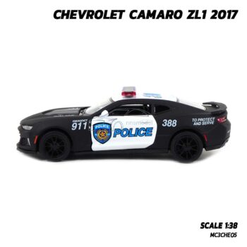โมเดลรถตำรวจ CHEVROLET CAMARO ZL1 2017 สีดำ (1:38) model รถจำลองเหมือนจริง พร้อมตั้งโชว์
