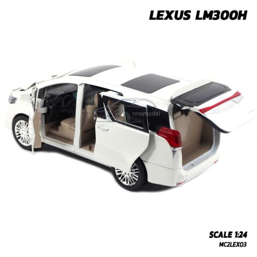 โมเดลรถตู้ LEXUS LM300H สีขาว (1:24) รถเหล็กโมเดล เปิดประตูได้ครบ