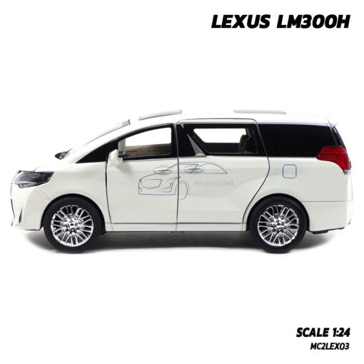 โมเดลรถตู้ LEXUS LM300H สีขาว (1:24) Diecast Model ประกอบสำเร็จ พร้อมตั้งโชว์