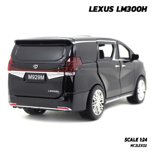 โมเดลรถตู้ LEXUS LM300H สีดำเงิน (1:24) รถเหล็กโมเดล จำลองเหมือนจริง