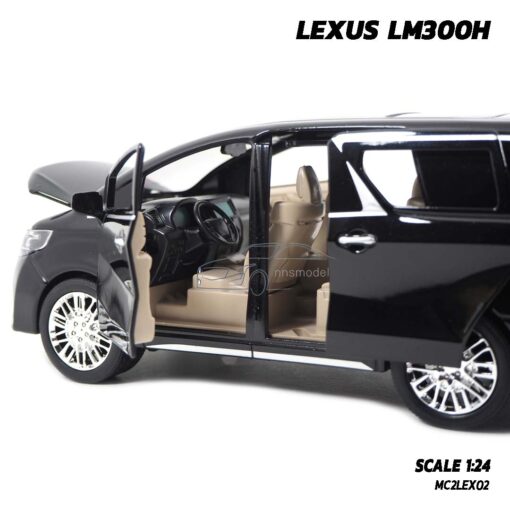 โมเดลรถตู้ LEXUS LM300H สีดำเงิน (1:24) model รถ ภายในจำลองสมจริง