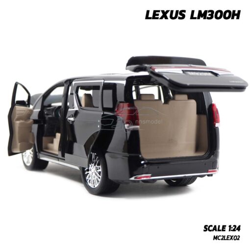 โมเดลรถตู้ LEXUS LM300H สีดำเงิน (1:24) model รถ เปิดฝากระโปรงท้ายรถได้