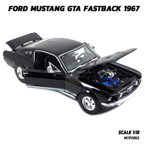 โมเดลรถมัสแตง FORD MUSTANG GTA FASTBACK 1967 (Scale 1:18) มัสแตงคลาสสิค เปิดฝากระโปรงหน้าได้
