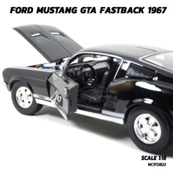 โมเดลรถมัสแตง FORD MUSTANG GTA FASTBACK 1967 (Scale 1:18) มัสแตงคลาสสิค ภายในรถจำลองสมจริง