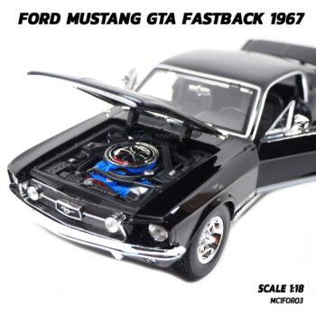 โมเดลรถมัสแตง FORD MUSTANG GTA FASTBACK 1967 (Scale 1:18) มัสแตงคลาสสิค เครื่องยนต์จำลองสมจริง