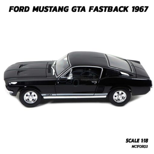 โมเดลรถมัสแตง FORD MUSTANG GTA FASTBACK 1967 (Scale 1:18) มัสแตงคลาสสิค ประกอบสำเร็จ พร้อมตั้งโชว์