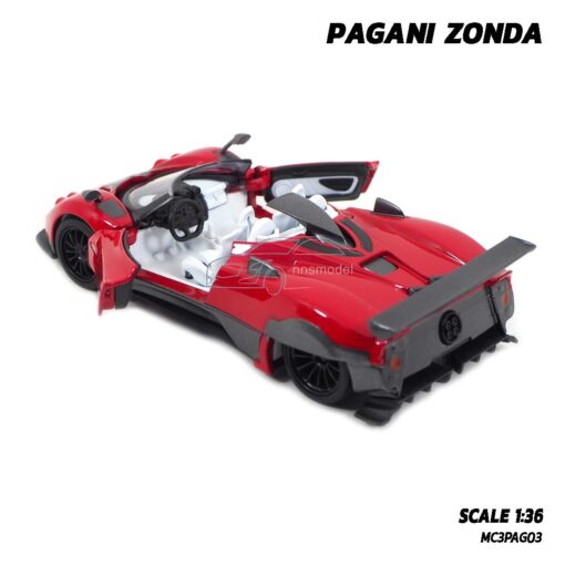 โมเดลรถสปอร์ต PAGANI ZONDA สีแดง (Scale 1:36) โมเดลรถเหล็ก จำลองสมจริง