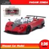 โมเดลรถเหล็ก PAGANI ZONDA (Scale 1:36) model รถเหล็ก สีแดง