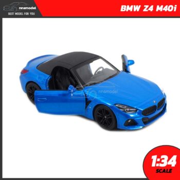 โมเดลรถสปอร์ต BMW Z4 M40i สีฟ้า (Scale 1:34) Diecast Model เปิดประตูซ้ายขวาได้