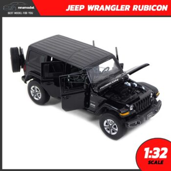 โมเดลรถ JEEP WRANGLER RUBICON สีดำ (Scale 1:32) เปิดฝากระโปรงหน้ารถได้