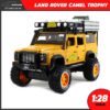 โมเดลรถ LAND ROVER CAMEL TROPHY สีน้ำตาลเหลือง (Scale 1:28)