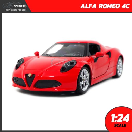 โมเดลรถสปอร์ต ALFA ROMEO 4C สีแดง (Scale 1:24)