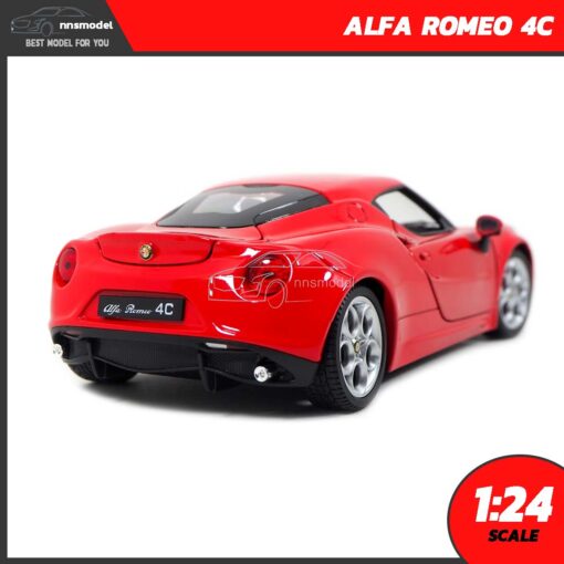 โมเดลรถสปอร์ต ALFA ROMEO 4C สีแดง (Scale 1:24) โมเดลประกอบสำเร็จ พร้อมตั้งโชว์