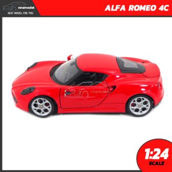 โมเดลรถสปอร์ต ALFA ROMEO 4C สีแดง (Scale 1:24) รถโมเดล พร้อมตั้งโชว์