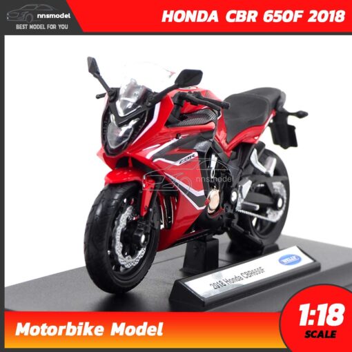 โมเดลมอเตอร์ไซด์ HONDA CBR 650F 2018 สีแดงดำ (1:18)