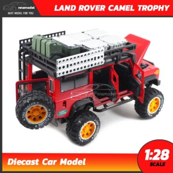 โมเดลรถ LAND ROVER CAMEL TROPHY สีแดง (Scale 1:28) โมเดล Offroad รายละเอียดจำลองสมจริง