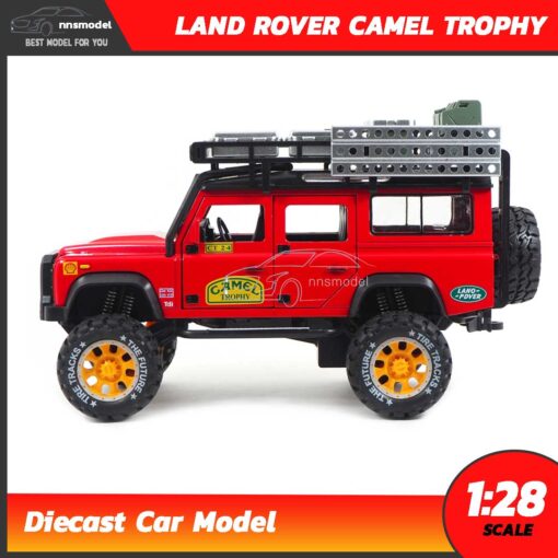 โมเดลรถ LAND ROVER CAMEL TROPHY สีแดง (Scale 1:28) โมเดล Offroad ประกอบสำเร็จ พร้อมตั้งโชว์