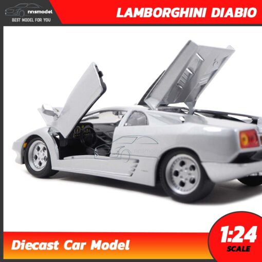 โมเดลรถ Lamborghini Diabio สีบรอนด์เงิน (Scale 1:24) model รถเหล็ก ภายในรถจำลองสมจริง