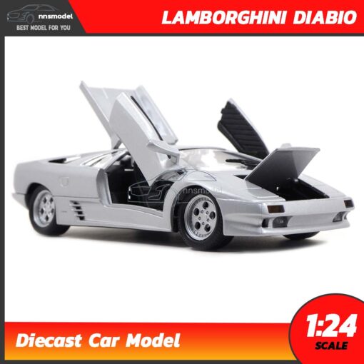 โมเดลรถ Lamborghini Diabio สีบรอนด์เงิน (Scale 1:24) model รถเหล็ก โมเดลรถสะสม Welly