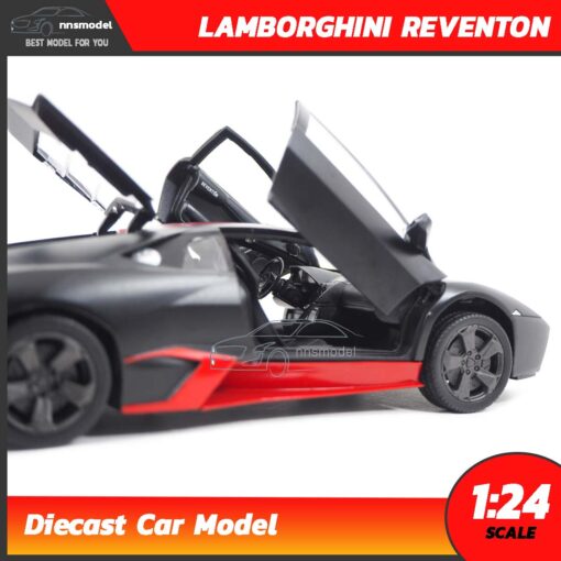 โมเดลรถ Lamborghini Reventon สีดำด้าน (Scale 1:24) รถเหล็กโมเดล model รถ ประกอบสำเร็จ