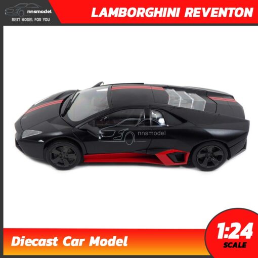 โมเดลรถ Lamborghini Reventon สีดำด้าน (Scale 1:24) โมเดลรถสะสม Diecast Model