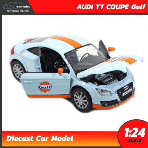 โมเดลรถสปอร์ต AUDI TT COUPE Gulf (Scale 1:24) โมเดลรถเหล็ก เปิดฝากระโปรงหน้ารถได้