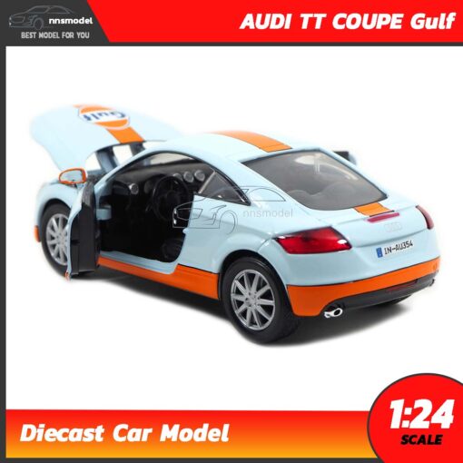 โมเดลรถสปอร์ต AUDI TT COUPE Gulf (Scale 1:24) โมเดลรถเหล็ก ภายในรถจำลองเหมือนจริง